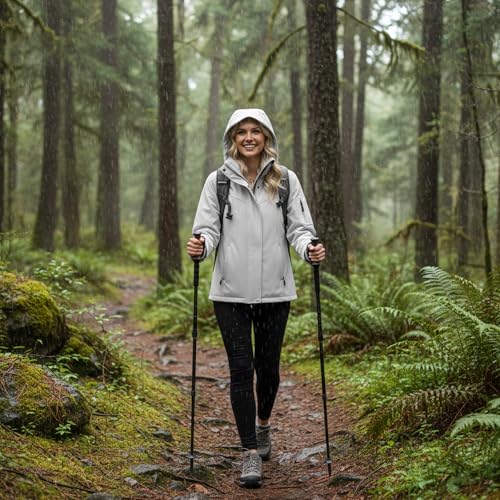 Veste softshell imperméable femme à capuche manteau extérieur décontracté - 4