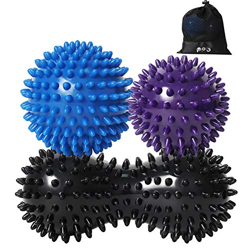 Massage Ball Set Pain Relief Back Roller Spiky Massage Lacrosse Balls for Plantar