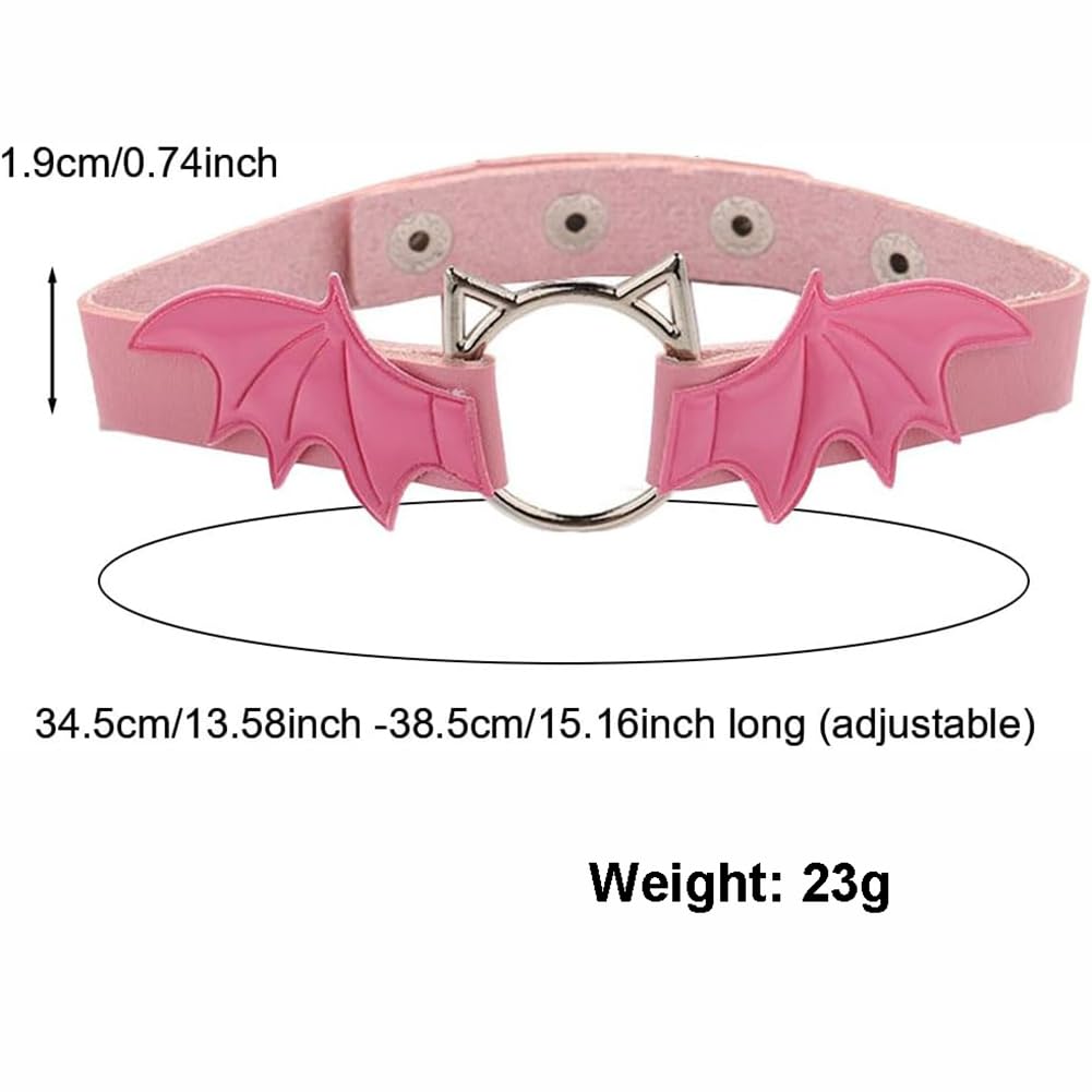 TJCGCKK Animal Cosplay Costume Furry Fox Tail Plug Cute Ears Headband Bat Style Neck Collar Set: (Pink C)