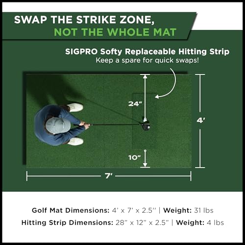 SIGPRO Softy Golf Practice Mat with Replaceable Hitting Strip