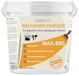 REHOUPTY Wallpaper Adhesive 1.32Gal Tack Wallpaper Paste, Clear Wall Paper Glue Adhesive, Wall Paper Paste for...
