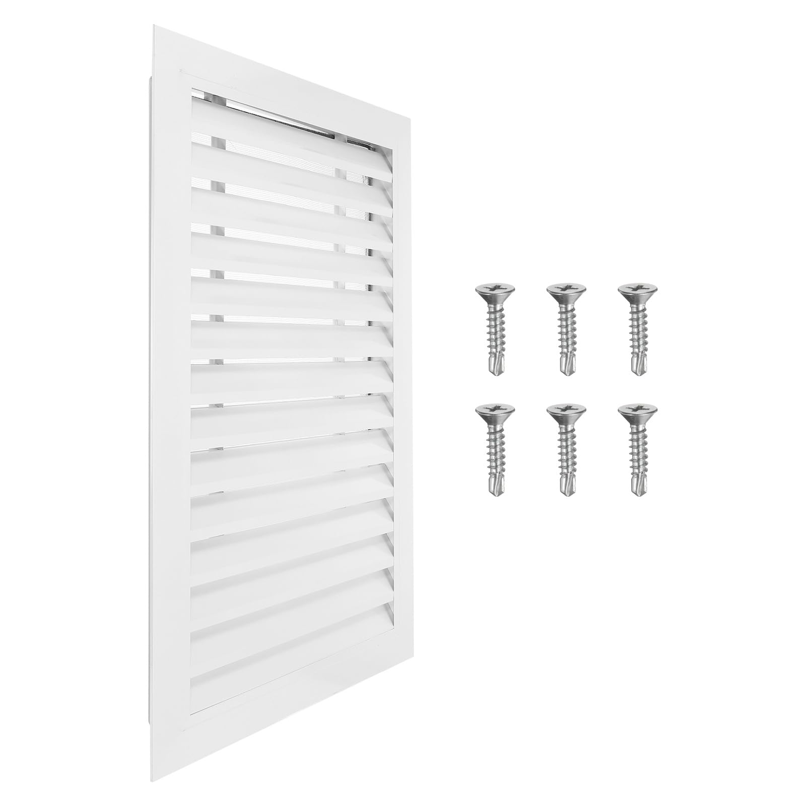 Grille de ventilation pignon PATIKIL anti-poussière 24x16 po en alu blanc avec filtre