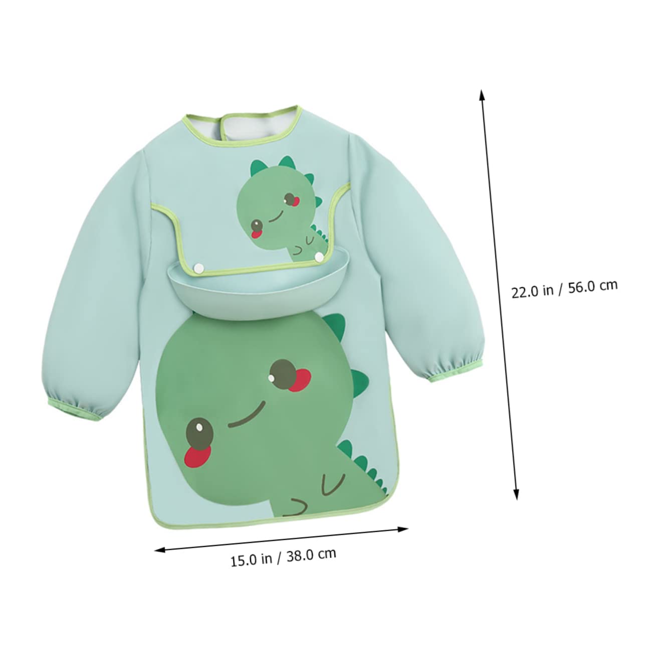 Abaodam 3St Lätzchen Strapazierfähiger Kittel für Kleinkinder mit Latz Essensschürze für Kleinkinder bibs babylätzen wasserdichte Babyschürze Cartoon- -Schürzen Polyester Green