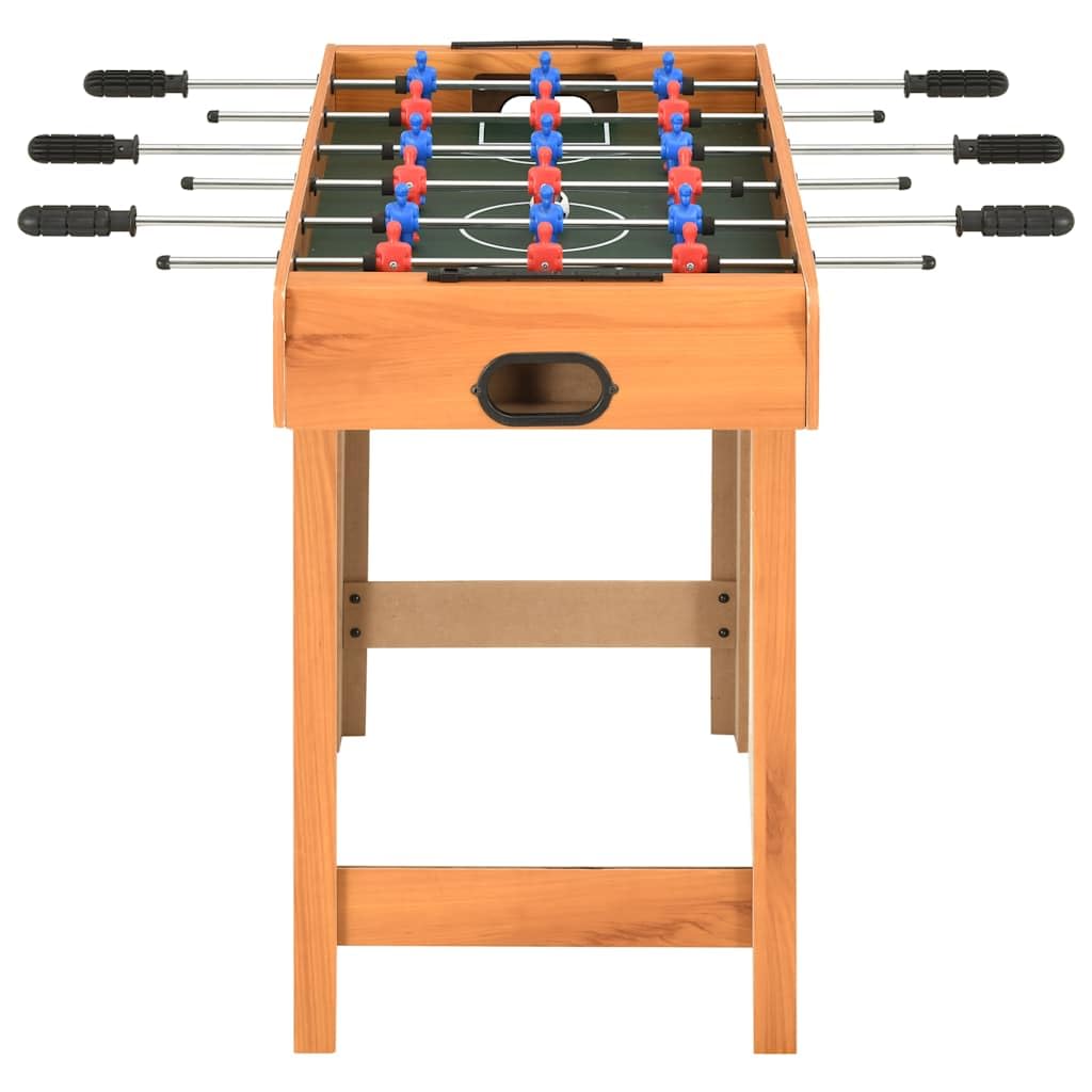 Mini stół do gry w piłkarzyki klon, 69 x 37 x 62 cm, stół z płyty MDF i stali, 6 rzędów, 18 figurek, 2 piłki, licznik i uchwyt na napoje, dla rodziny, do pokoju zabaw, na imprezę