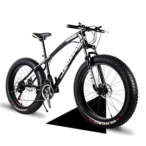 Bicicleta de montaña de 24 Pulgadas con neumáticos Anchos, para Adultos, Hombres y Mujeres, rígida, con suspensión Delantera, Frenos de Disco mecánicos, Bicicleta de montaña de Acero al Carbono Anti