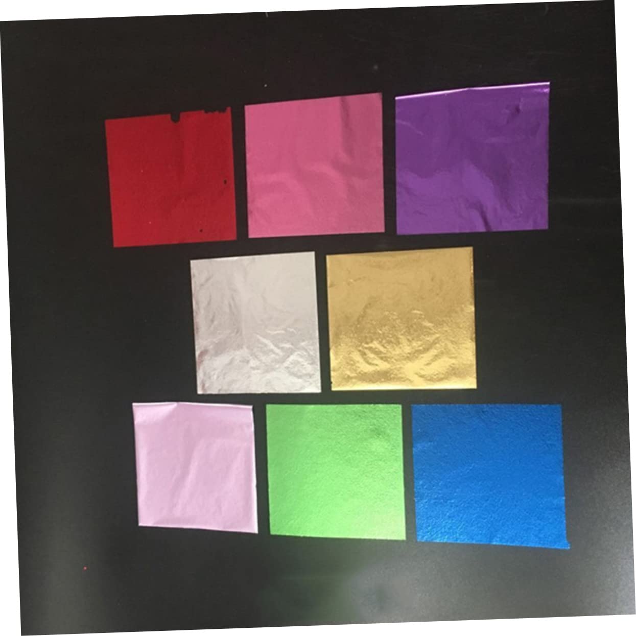 Lot De 50 Feuilles Imitation Feuille D'or Bleue 8x8,5 Cm - Papier Aluminium Dorure Artisanat Et Décoration