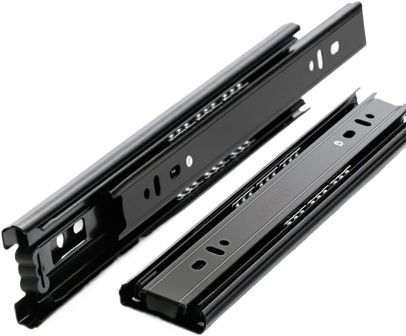 Heavy Duty Drawer Slides Stainless Steel Three-Section Drawer Slides Soft Close Furniture Hardware(14 Inches)