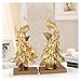 Produktbild XiaoHeJD 1 Stück Pfau Schmuck Gold Pfau Mini Statue Harz Desktop Handwerk Dekoration Zubehör Geschäftsstelle Geschenke