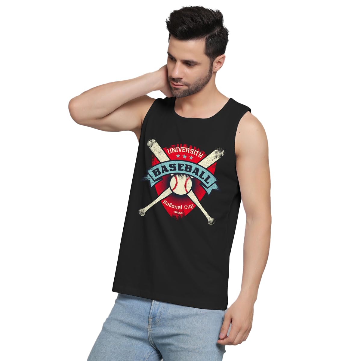 Mens wear Baseball Sando for Casual wear || Summer Wear || Sports Weat || Gym wear Fabric 100% Cotton_JXR-05-image-32