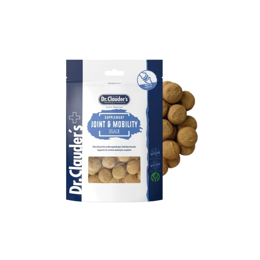 Snack Joint & Mobility | Bocconcini per cani e gatti | 2 x 150 g | Vitamine | Dr. Clauder's | Alimento complementare | Per integrare la razione giornaliera | Con gelatina idrolizzata | Confezione Doppia