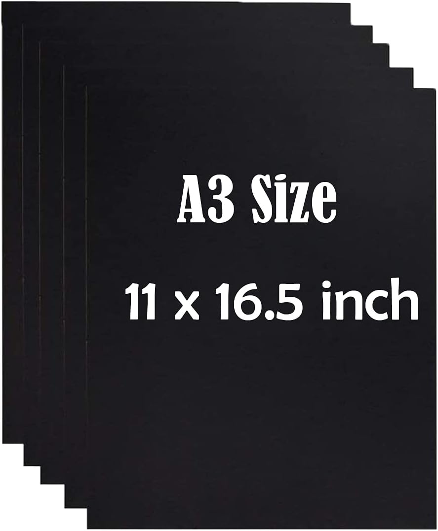WENCHENG 20 Pack A3 Foam Board Polystyrene Foam Sheets 5mm Hard Paper Outer Foam Boards Photo Mount Board Wedding Signs - 297 × 420mm(11 x 16.5 inch), Black