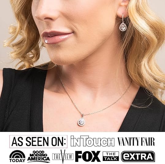 Cate & Chloe Isabel Teardrop Dangle Pendant Necklace with Simulated Diamond Crystals | 18k Gold-Plated Drop Jewelry for Women | Romantic Gifting Accessory for Her on Valentines Day, Birthday - Image 3