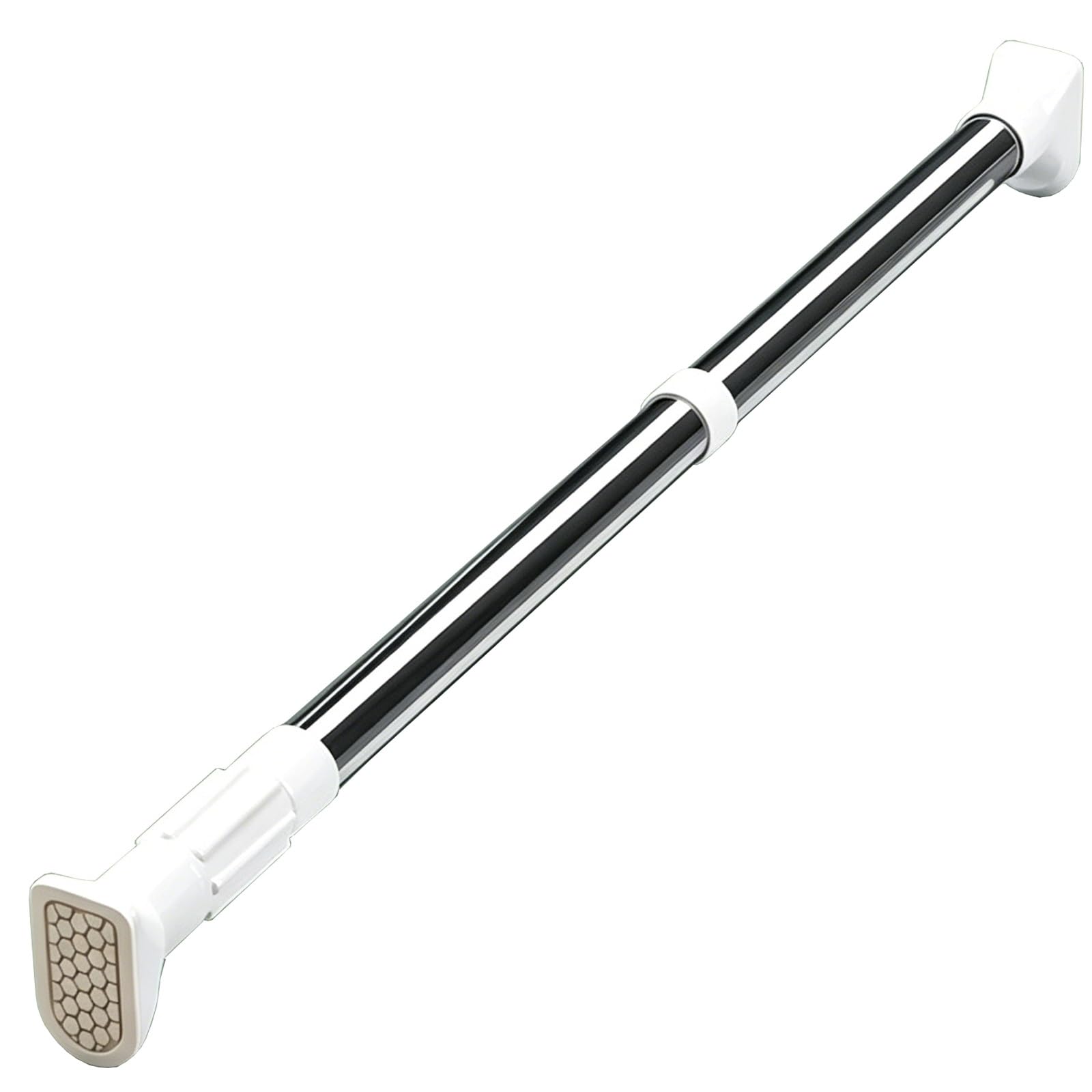 Spring Tension Curtain Rod, 20"-114" Stainless Steel No Drill Shower Curtain Rod with Anti Slip Mat, for Bathroom Windows Closets Dorms(90-160cm/35-63in)