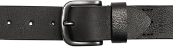 Buffalo David Bitton Men's Black Leather Belt | 100% Genuine Leather | Jean Belt