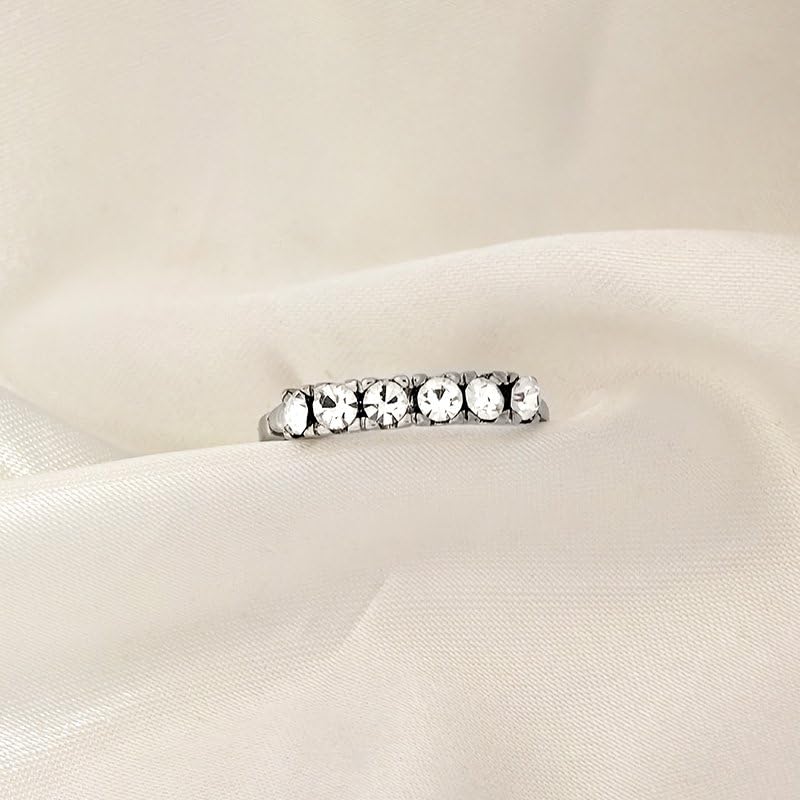 Bague Eternity plaqué or 18k tressée et zircons éclatants