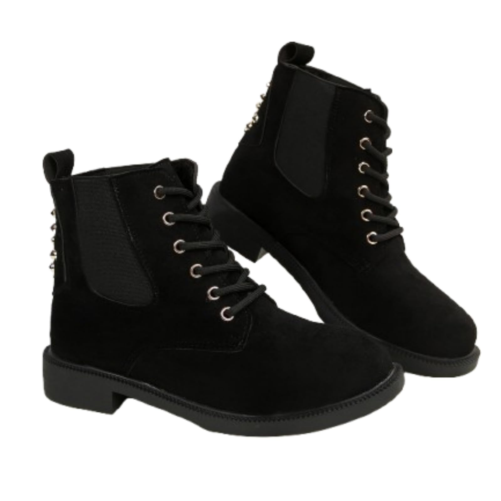 Boots for Women Boots with Block Heel Western Style Round Toe Non-Slip Sole for Casual Wear