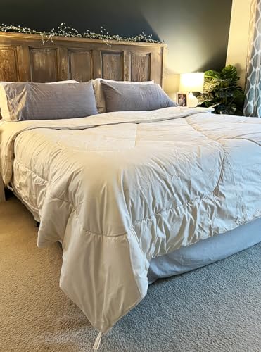 Alpaca Duvet - Hypoallergenic Comforter/Down Alternative - 100% Alpaca Wool Filling with 100% Pima Cotton Casing | Standard Weight All Season ~ New (Queen)