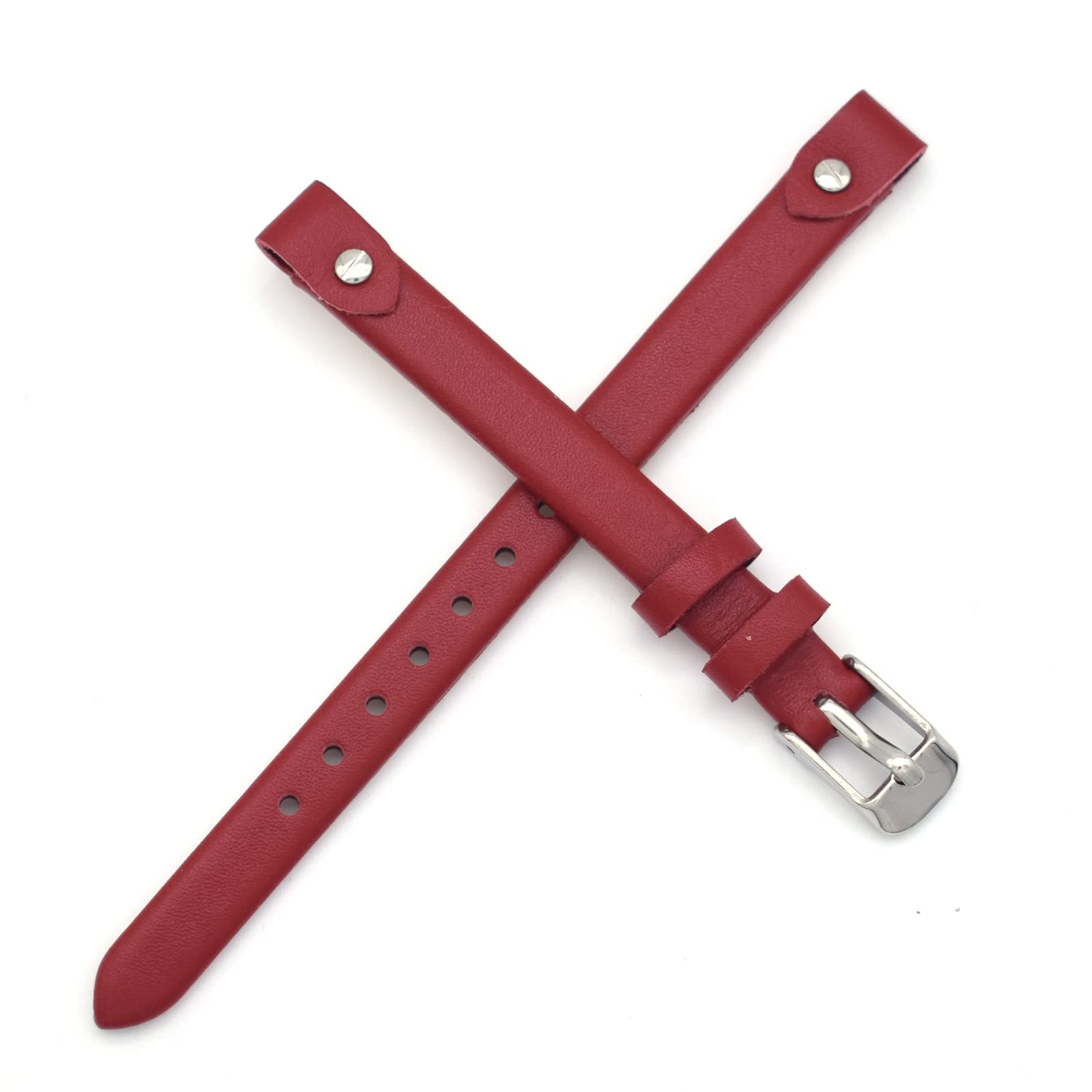 THEAGE 8mm Spring Bar Genuine Leather Watch Strap Replacement for Fossil ES3148 ES4119 ES4176 ES3262 ES3077