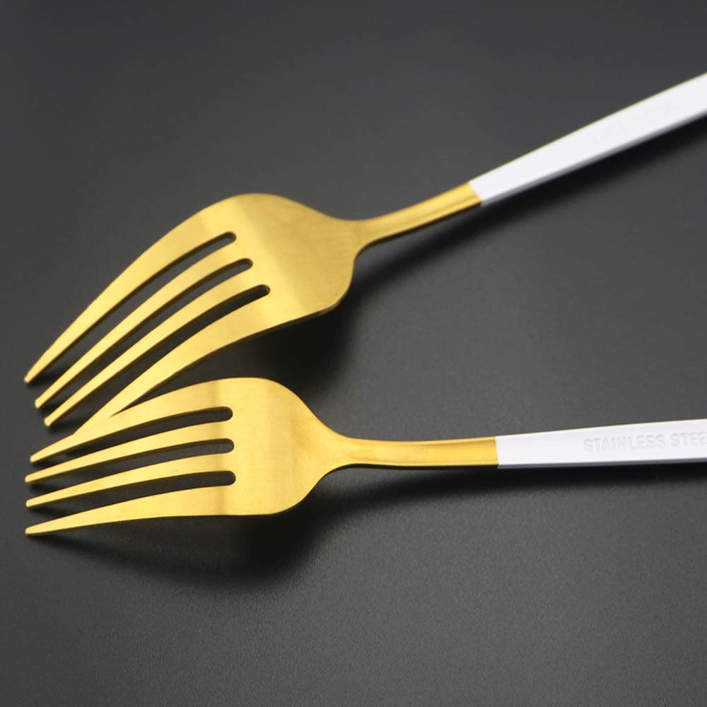 Ensemble de couverts en argenterie, 24 pièces, ensemble vaisselle acier inoxydable 304, couteau, fourchette, cuillère, mats, cuisine, or
