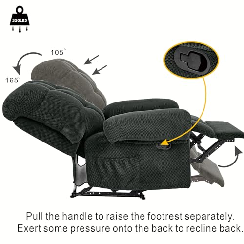 Sillón reclinable con almacenamiento Gris oscuro miniatura 5