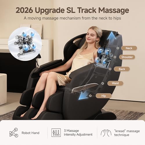 Real Relax 2026 Upgraded 2D SL-Track Massage Chair,Recliner Full Body Zero Gravity with 8 Auto Modes...