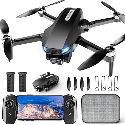 Drone with Camera, 2K HD FPV Drones for Adults, RC Quadcopter with Gravity Control, One Key Take Off/Land, Waypoint Fly, Gestures Selfie, 3 Speed...