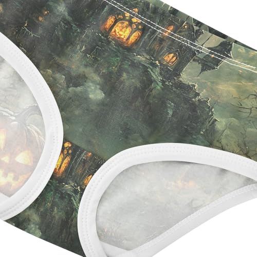 Cotton Toddler Underwear Floral Halloween Spooky Pumpkins House Little Girl Panties Fun Briefs Underpants 2t4