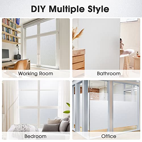 Bofeifs Window Privacy Film Frosted Glass Window Film Non-Adhesive Static Cling Uv Blocking Window Sticker Reusable Window Covering Film For Bathroom Office Meeting Room Home 11.8" X 78.7"(30X200Cm) #TOP5
