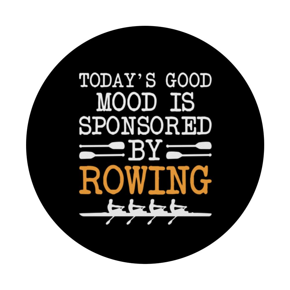 Today's Mood Is Sponsored By Rowing Funny Rower PopSockets Swappable PopGrip, Black - Image 3