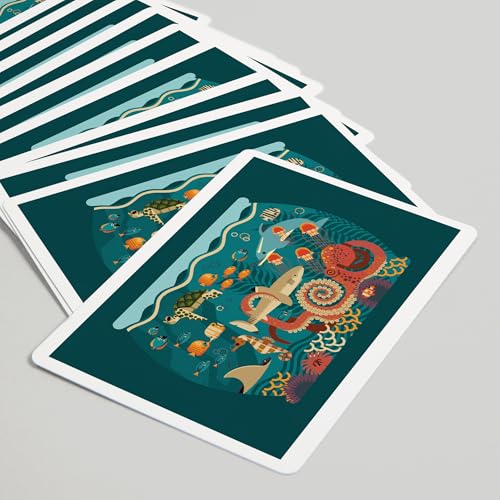 Baraja de Poker Marine Life Geométrica 52 Cartas miniatura 5