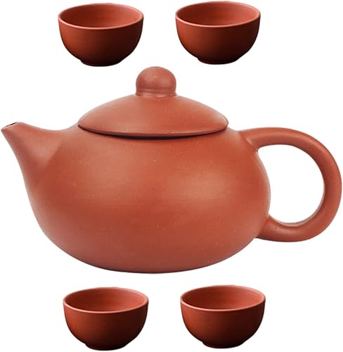 GANAZONO Juego de tetera y taza de arcilla, tetera de té, juego de tazas de tetera para el hogar, juego de tetera para el hogar