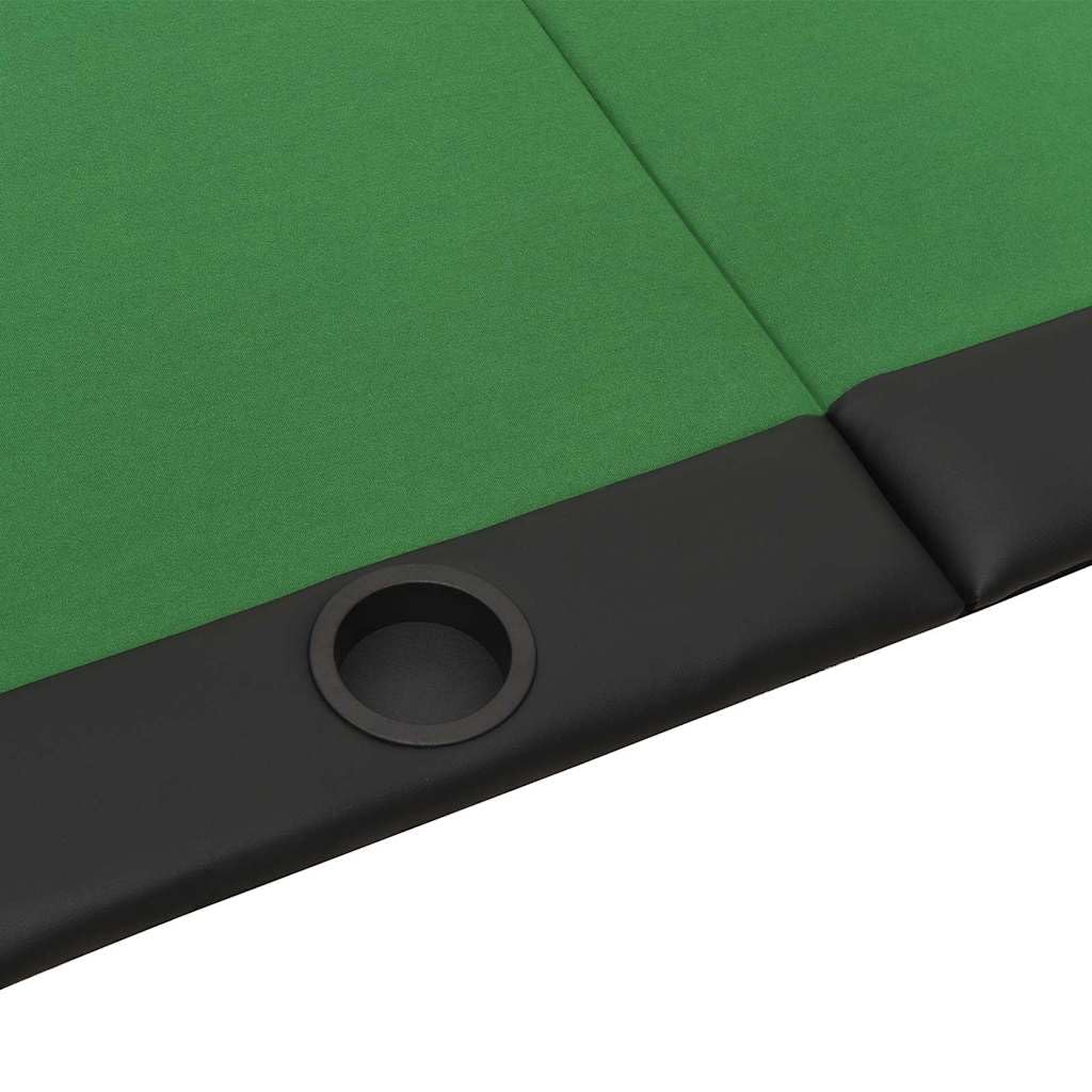 Woonisher Mesa de póquer Plegable para 10 Jugadores Verde 207x106x76 cm