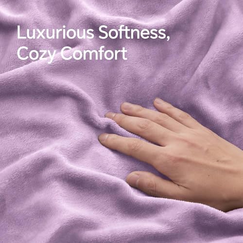 Image of BEDELITE Flannel King Size Pillow Cases Set of 2, Lavender, 20x36 Inches
