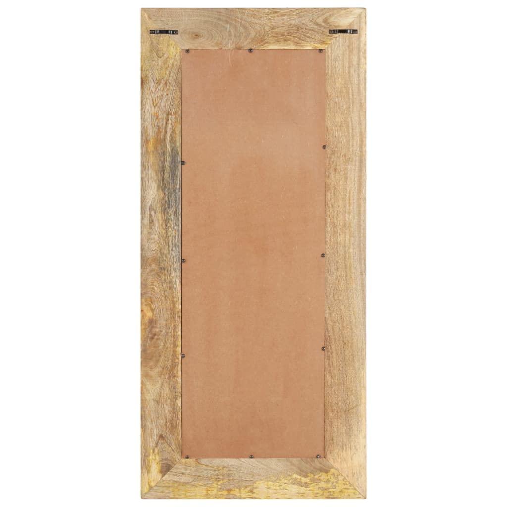 vidaXL Miroir Mural Miroir de Maquillage Miroir Cosmétique Salle de Bain Couloir Maison Intérieur 50x3x110 cm Bois de Manguier Massif