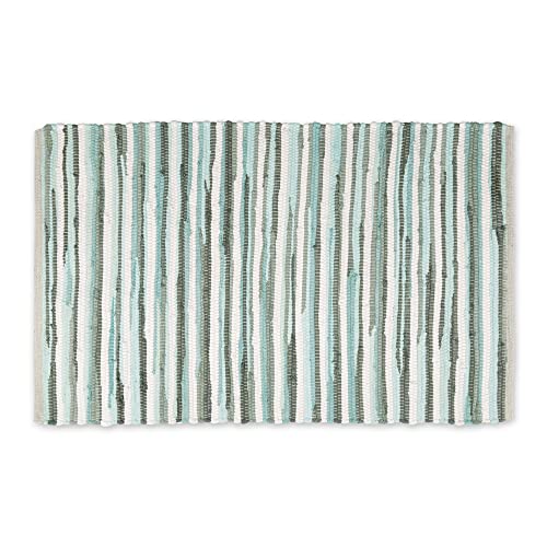 Tapete decorativo rectangular 2x3 pies algodón tejido a mano