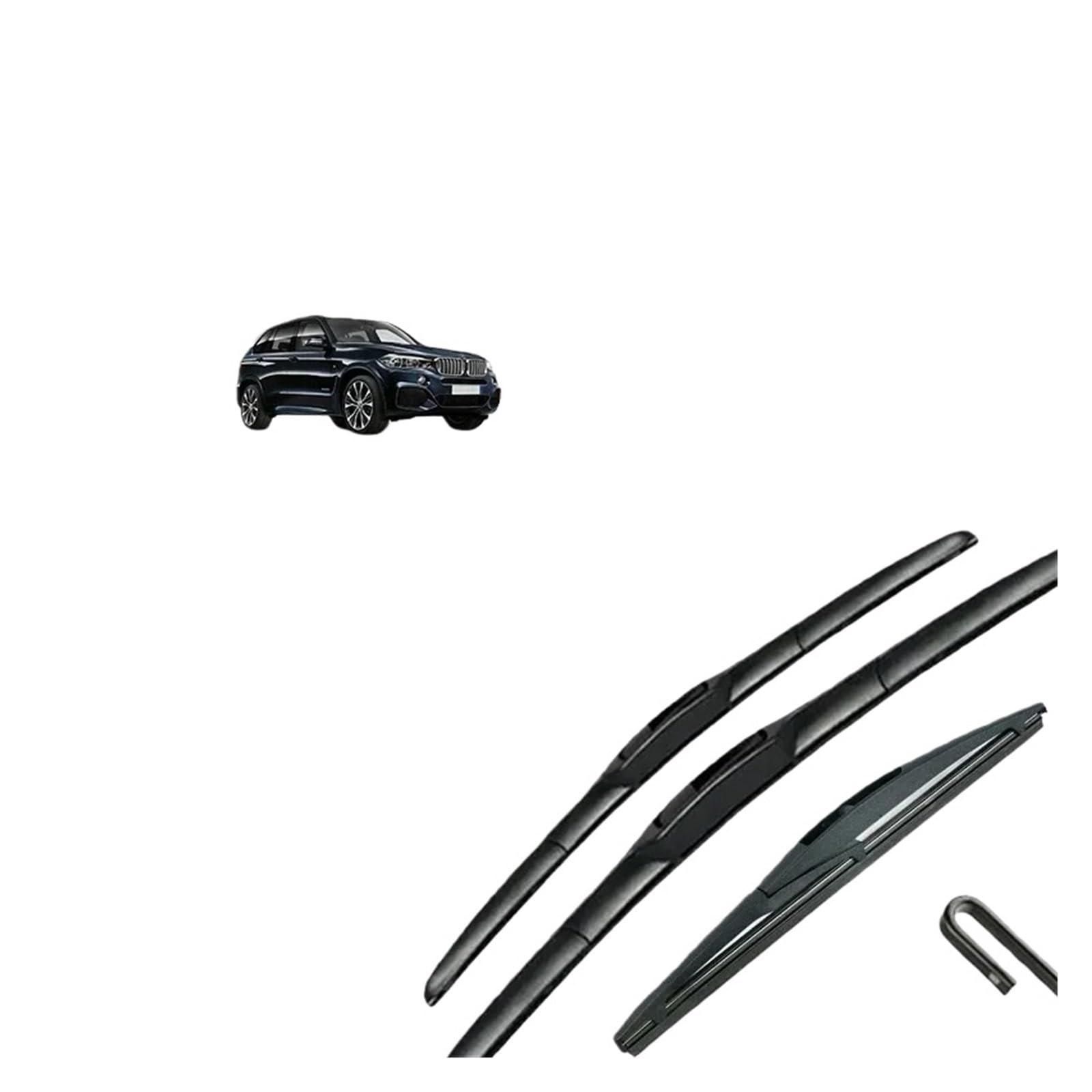 Compatible For BMW X5 2014 2015 2016 2017 2018 F15 F85 M Sport Front Rear Wiper Blades Windshield Windscreen Car Accessories Brushes Refill(LHD)