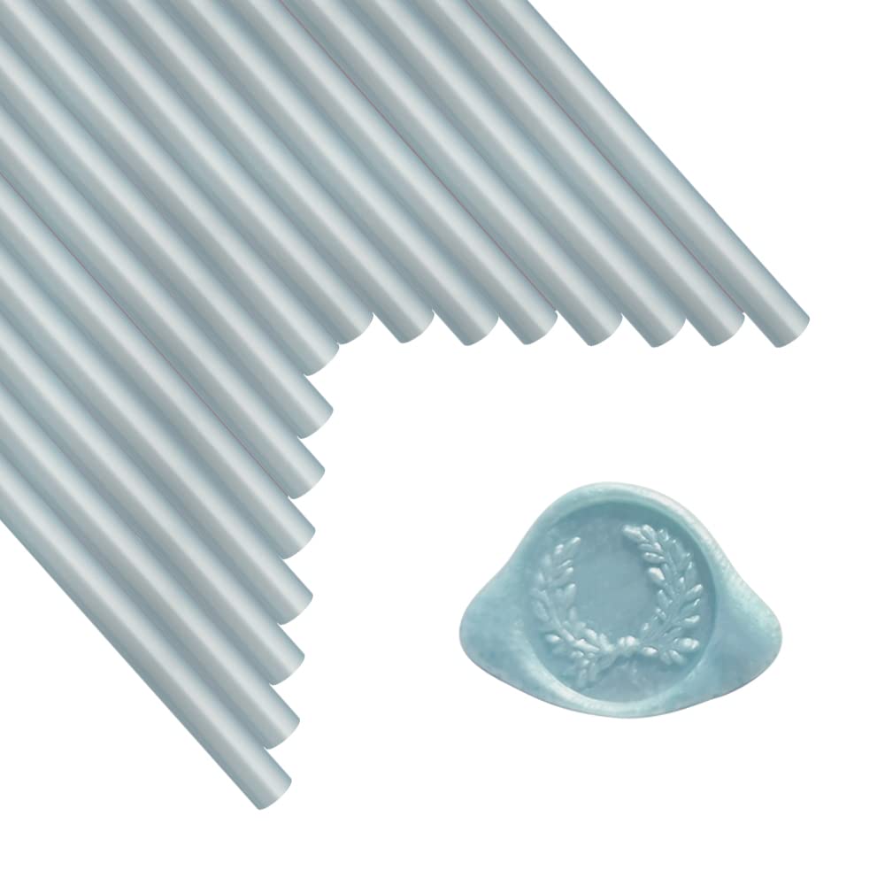 Wax Seal Sticks, ANBOSE 16 Pieces Glue Gun Sealing Wax Sticks for Wax Seal Stamp, Light Blue Wax Seal Stick for 0.44 Inch Glue Gun, for Wedding Invitations, Cards, Envelopes