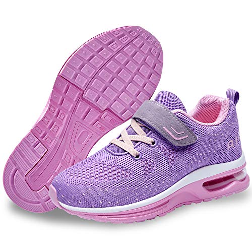 QAUPPE Boys Girls Athletic Shoes Kids Tennis Sports Gym Running Sneakers Purple