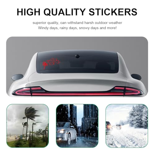 Image of Car Dandelion Flying Sticker, Waterproof Auto Dandelion Flying Flower Sticker with Music Notes, 7.9 inchx5.5 inch Die Cut Vinyl Dandelion Decal for Car Window Laptop, Car Accessories (Red)