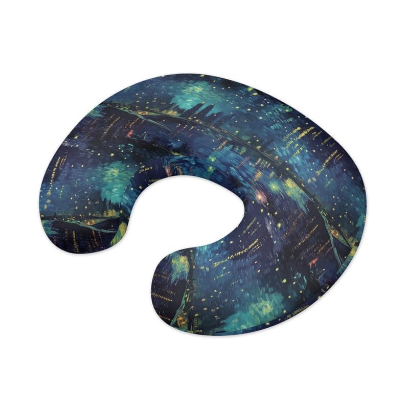 Miniatura 2 de Funda de almohada de lactancia de noche estrellada con pintura al óleo, transpirable, funda de almohada de lactancia materna con galaxia degradada