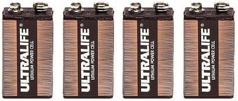 Four (4) Ultralife 9v Long Life Lithium Battery