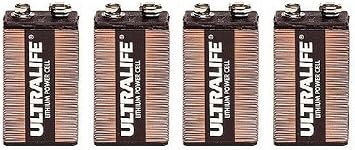 Four 4 Ultralife 9v Long Life Lithium Battery