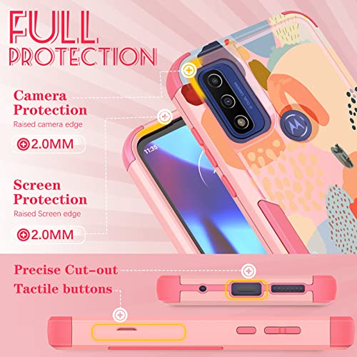 Plakill for Motorola Moto G Pure/G Power 2022 Case/G Play 2023 Case,Women Girls Cute Abstract Style Heavy Duty Military Grade Protctive Shockproof G Pure/G Power 2022/G Play 2023 Hard Phone Cases - image 5