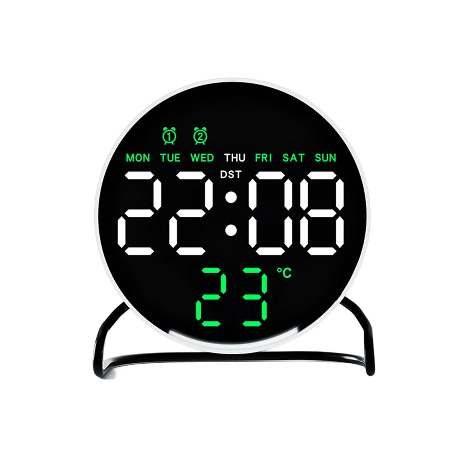 carotoe Desktop Clock with Builts in Alarm Timers LED Display and Home Decoration Styles LED Desk Clock with Timers