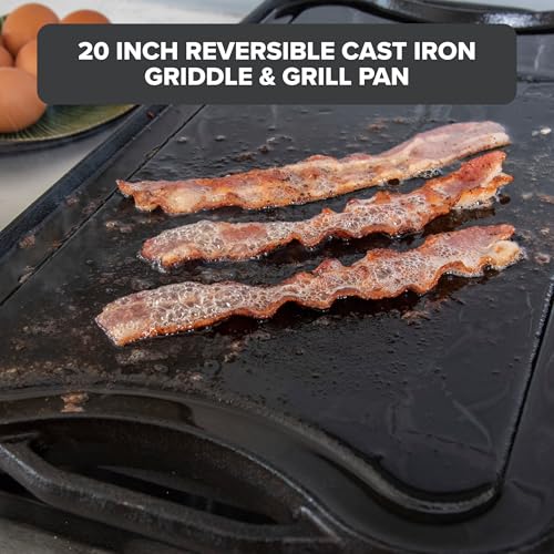 Viking Griddle, 20 Inch Reversible Cast Iron Grill Pan, Pre-Seasoned, Oven Safe, Induction Ready, Black by Viking - Image 2