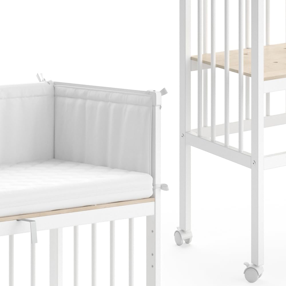 VitaliSpa Lettino da attaccare al letto Sophie, Bianco, 94 x 42.5 cm 1 binario laterale, regolabile in altezza con ruote per un facile posizionamento