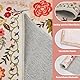 Puremy Schmutzfangmatte Innen, Waschbarer Fussmatte, Blumenmuster, Vintage Teppiche, Niedriger Flor, rutschfest, Weiche, Eingangstürmatte für Flur Eingangsbereich Küche, 66x100cm, Beige