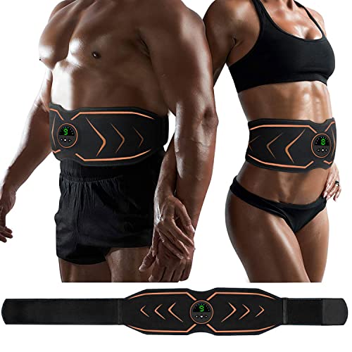 AILEDA Electrostimulateur Musculaire,Ceinture Abdominale Electrostimulation, 6 Modes 15 Niveaux pour Stimulateur Musculaire Femme Homme Entraînement Abdominal Rechargeable