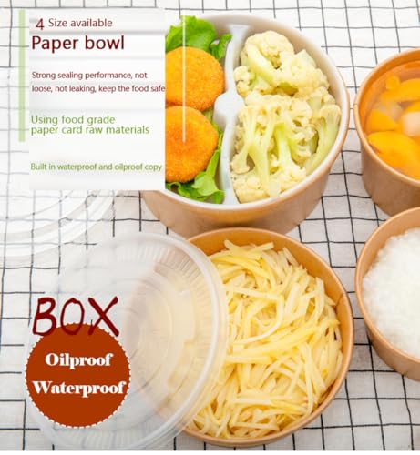 50% Off 15-Pack Kraft Paper Bowls with Lids for Hot/Cold Food