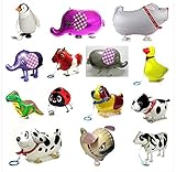 SET OF 100 WALKING ANIMAL BALLOON PETS AIR WALKERS, MIXED